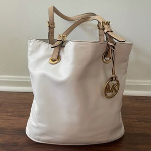 NWT White Michael Kors Leather Tote